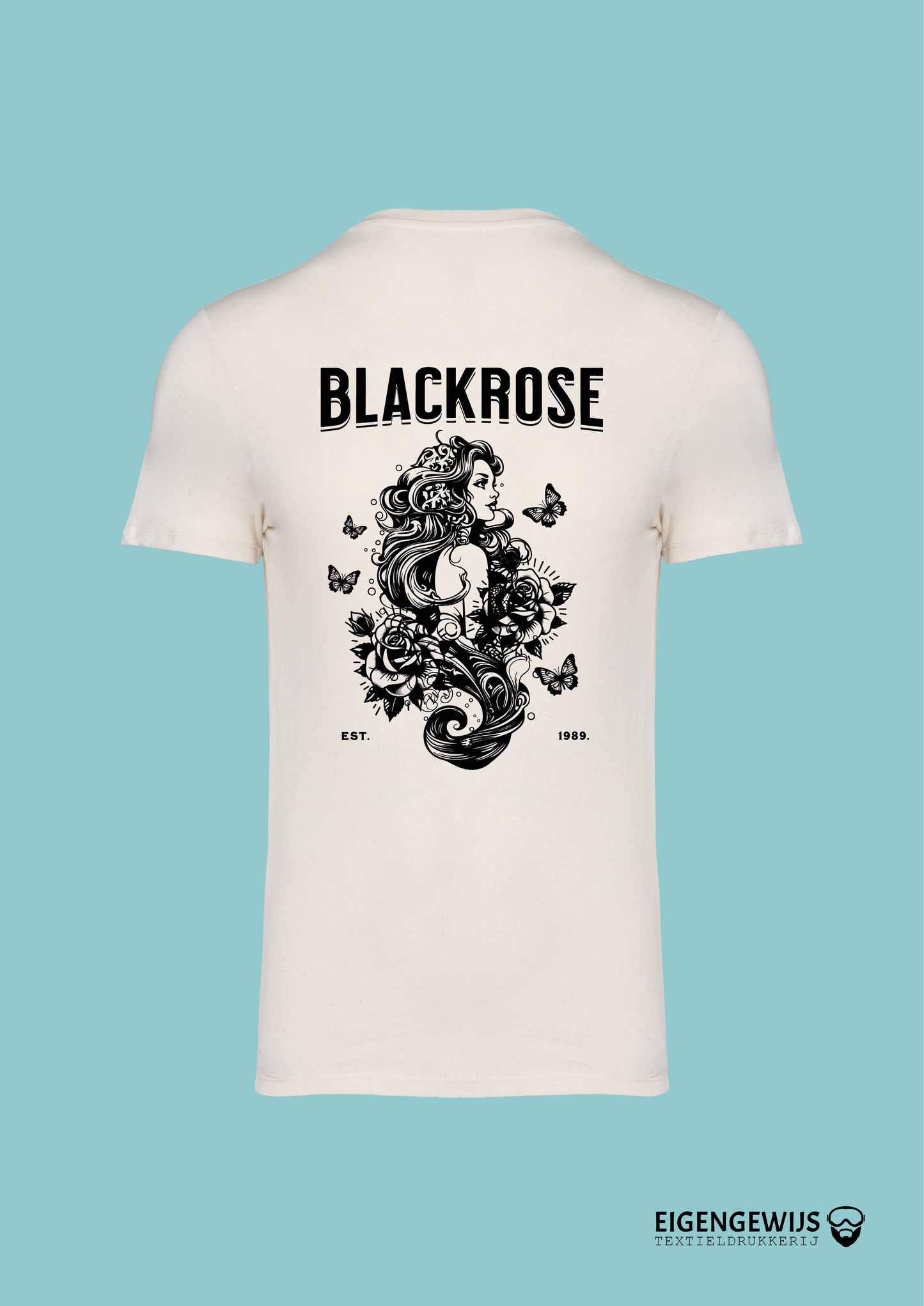 Romig wit t-shirt BLACKROSE van 100% biologisch katoen | Native Spirit