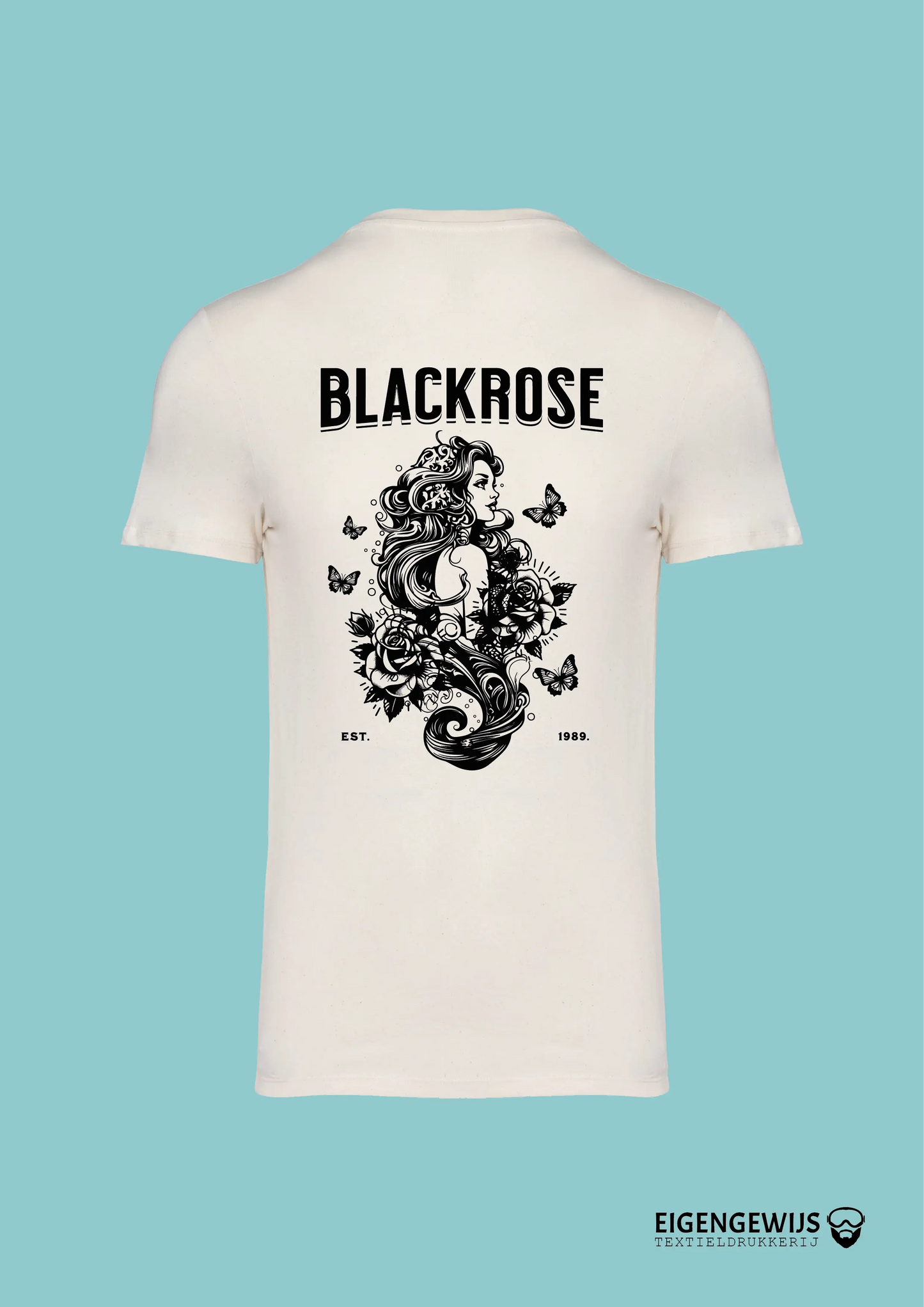 Romig wit t-shirt BLACKROSE van 100% biologisch katoen | Native Spirit Eigengewijs
