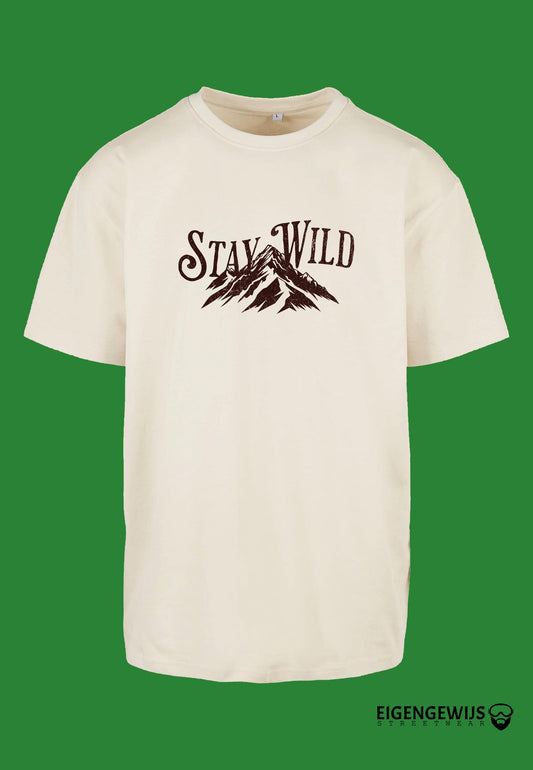 Build your brand - Oversized T-shirt zware stof - Stay wild Eigengewijs